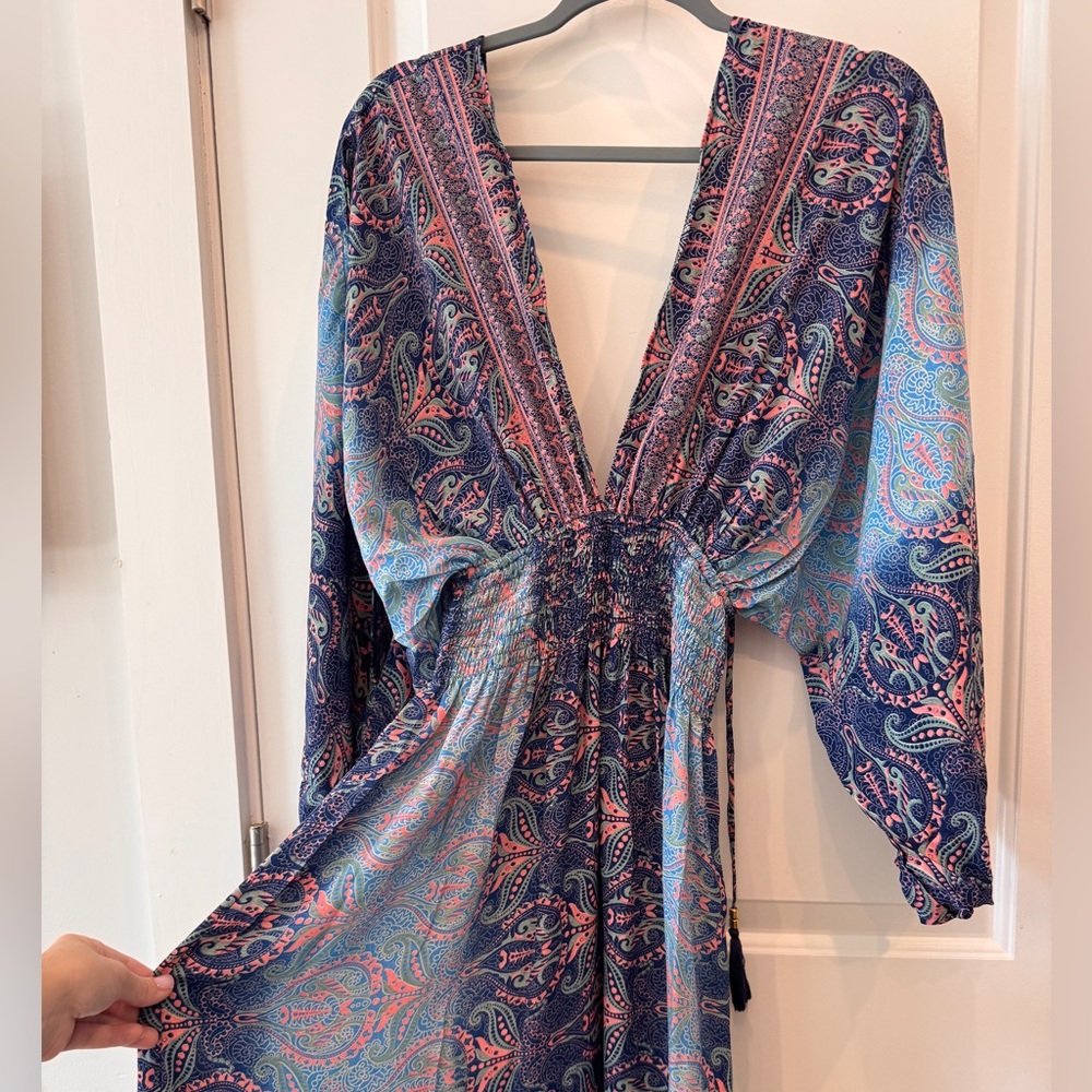 NWT Stunning Silk Kimono Dress Addictive Brand Made in Italy